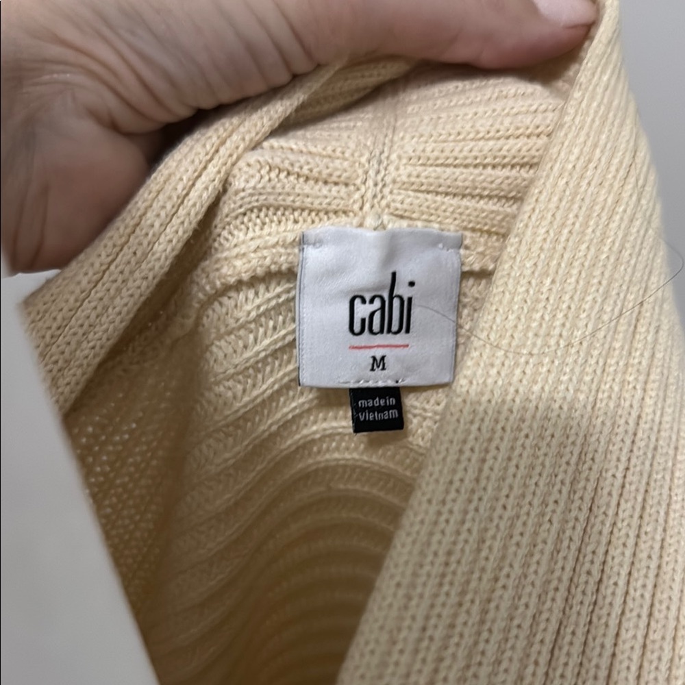 Cabi Cream And Red Color-Block Cardigan Sweater - image 2